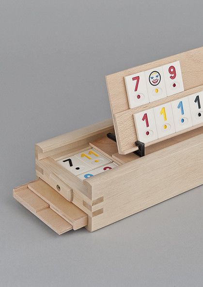 Joc Remy/Rummy Medias. Cutie lemn masiv. 106 piese piatra. In tipla!