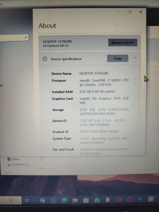Vând laptop HP elitebook 840 , procesor Intel i7