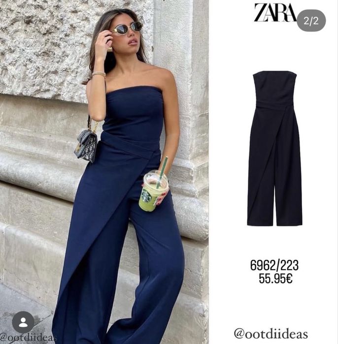Дамски тъмносин гащеризон Zara
