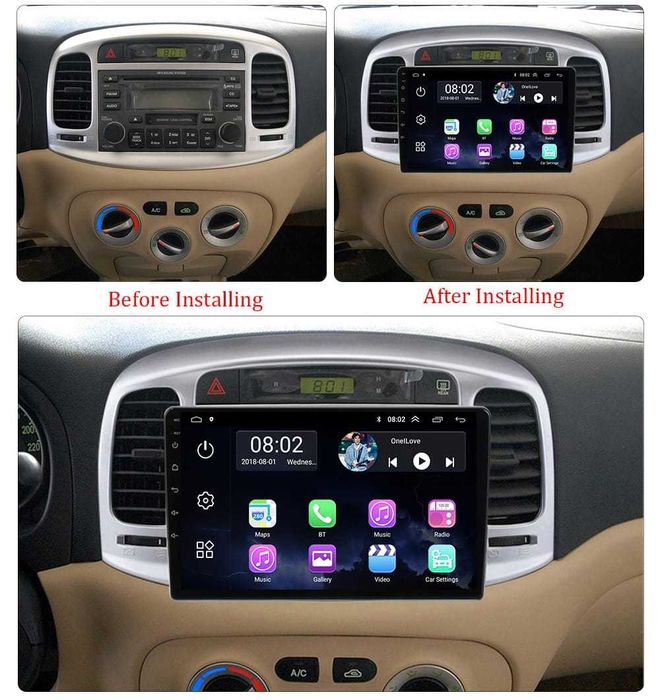 Navigatie Android Hyundai Accent Waze YouTube GPS USB casetofon
