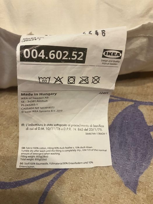 2 бр. възглавници от патешки пух и пера