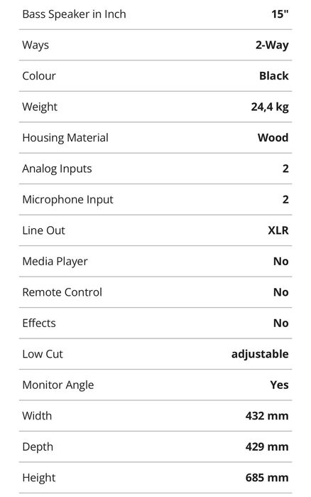 Boxa Profesionala Electro Voice EKX-15P Impecabila Carcasa Lemn