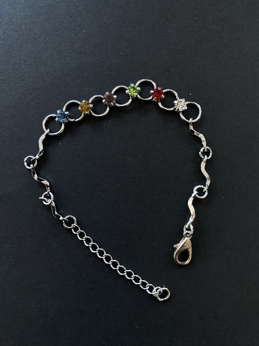 Сребърна гривна с камъни Argento