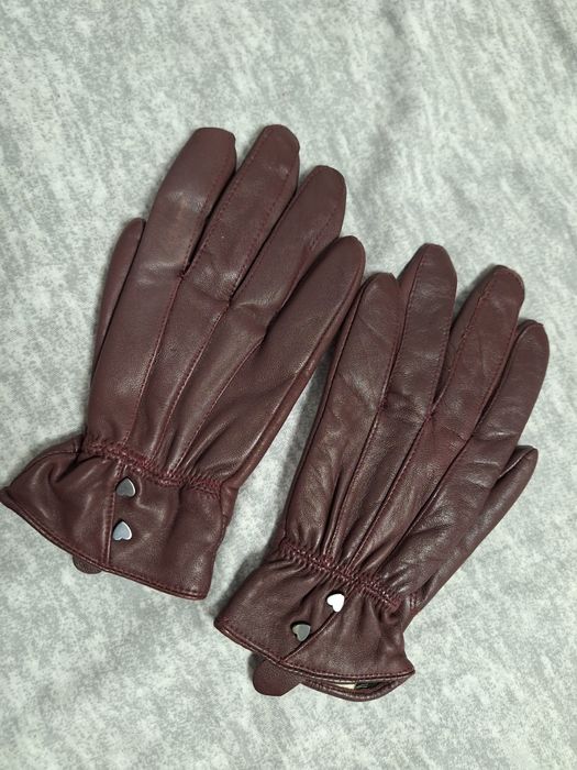 Manusi grena din piele naturala