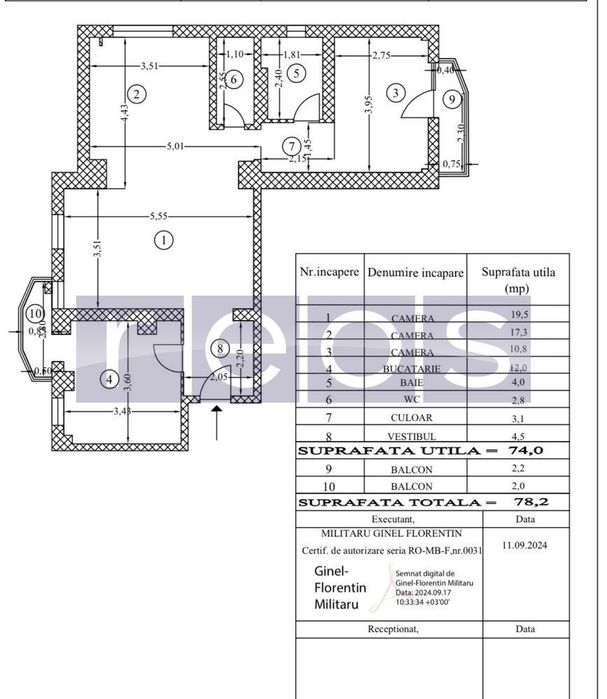 Vanzare 3 Camere -  Semidecomandat - Mall Vitan