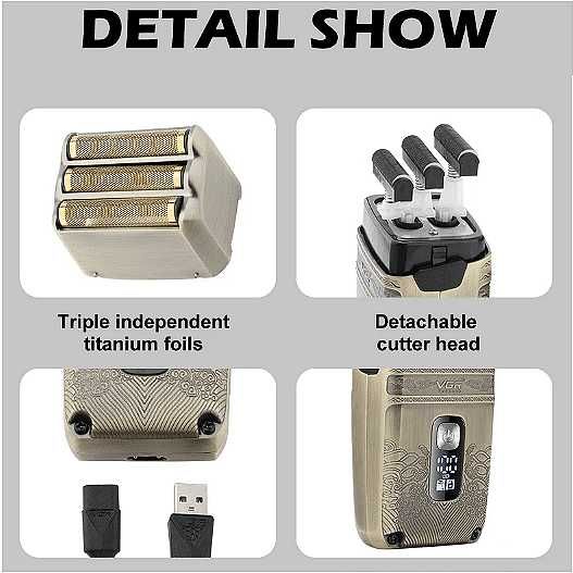 Машина за бръснене с бутално движение VGR, V-335, Водоустойчива