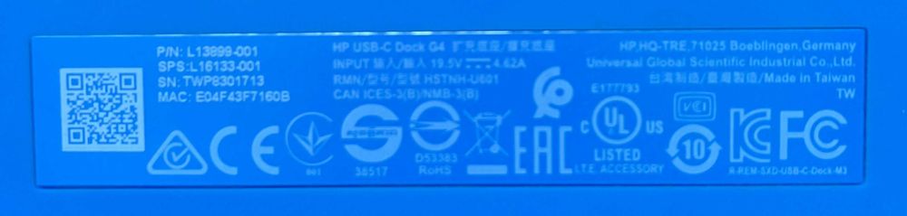 Докстанция HP USB С Dock G4 Комплект