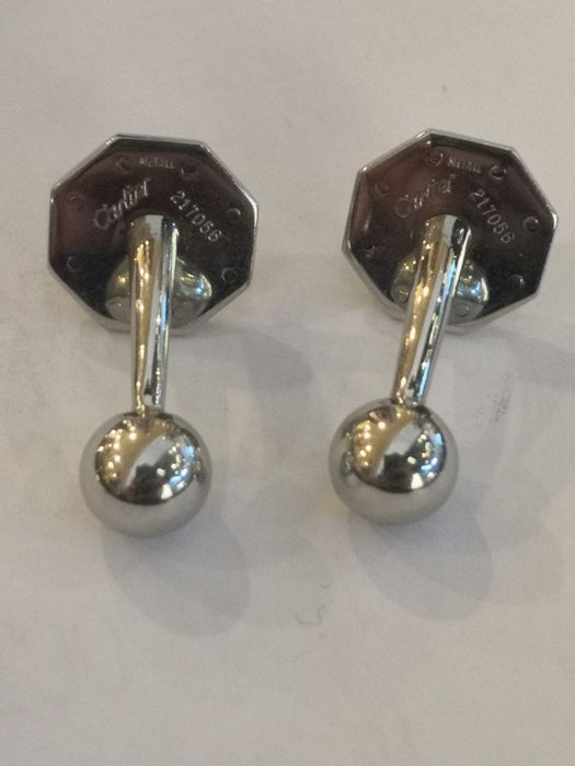 Vind butoni originali Cartier Santos aur 18t + otel