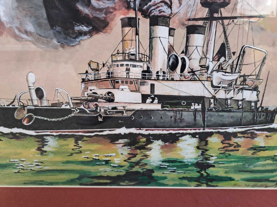 tablou desen acuarela 61/47 cm semnat Morariu Silviu datat 1959