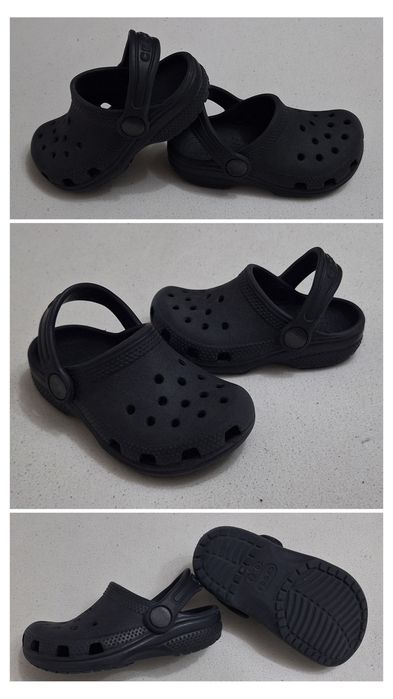 Saboți CROCS Kids Baya Clog C7, sandale papuci flip-flop negre, Nr. 23-24 EU (14, 5 ~ 15 cm) unisex