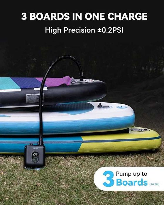TOPUMP Електрическа ,акумулаторна, двустепенна помпа за SUP със 7 дюзи