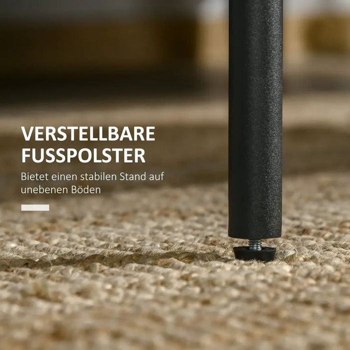 Холна маса HOMCOM с рафт, регулируеми крачета, стоманена рамка