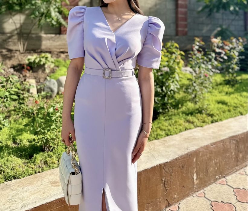 Сиреневое вечернее платье