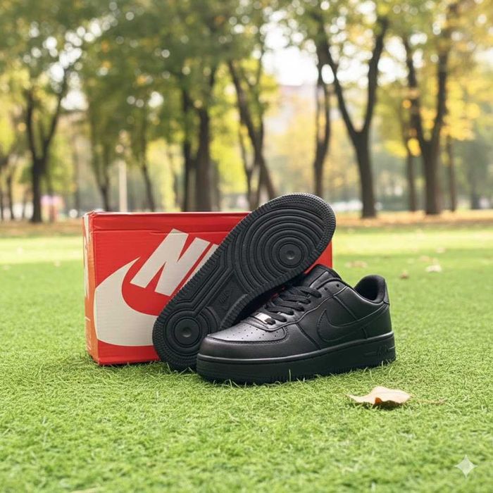 Adidasi Nike Air Force One Triple Black - Adidasi Fete Baieti