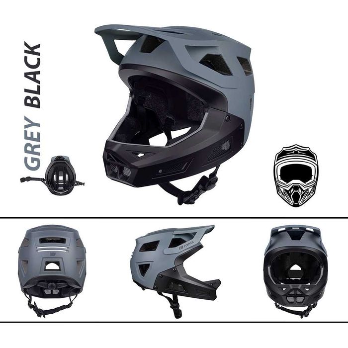 Кросова каска DROP, Full Face, Олекотена, Сертифицирана - Вело, Скутер