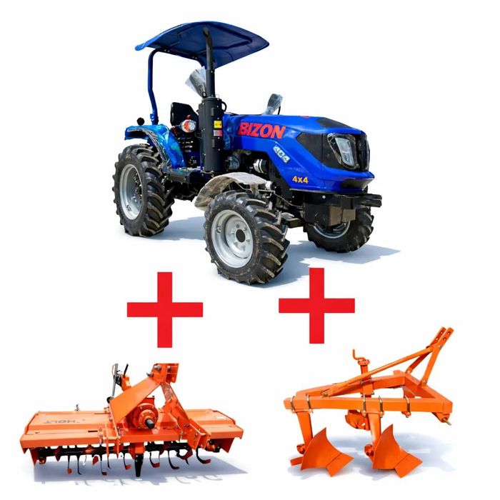 Bizon Tractor Bizon EUROTEK 404 EURO V cu carte RAR + Plug și Freză Tractor Bizon EUROTEK 404 EURO V cu carte RAR + Plug și Freză