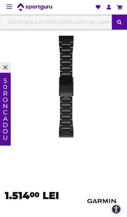 Curea Titan Garmin FENIX/ QUATIX/ TACTIX Quickfit 26 MM