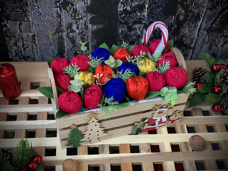 Коледни букетчета с шоколадови трюфели