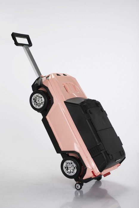 Valiza tip masinuta, Kinderauto SPEED, multifunctionala 2 in 1 #pink