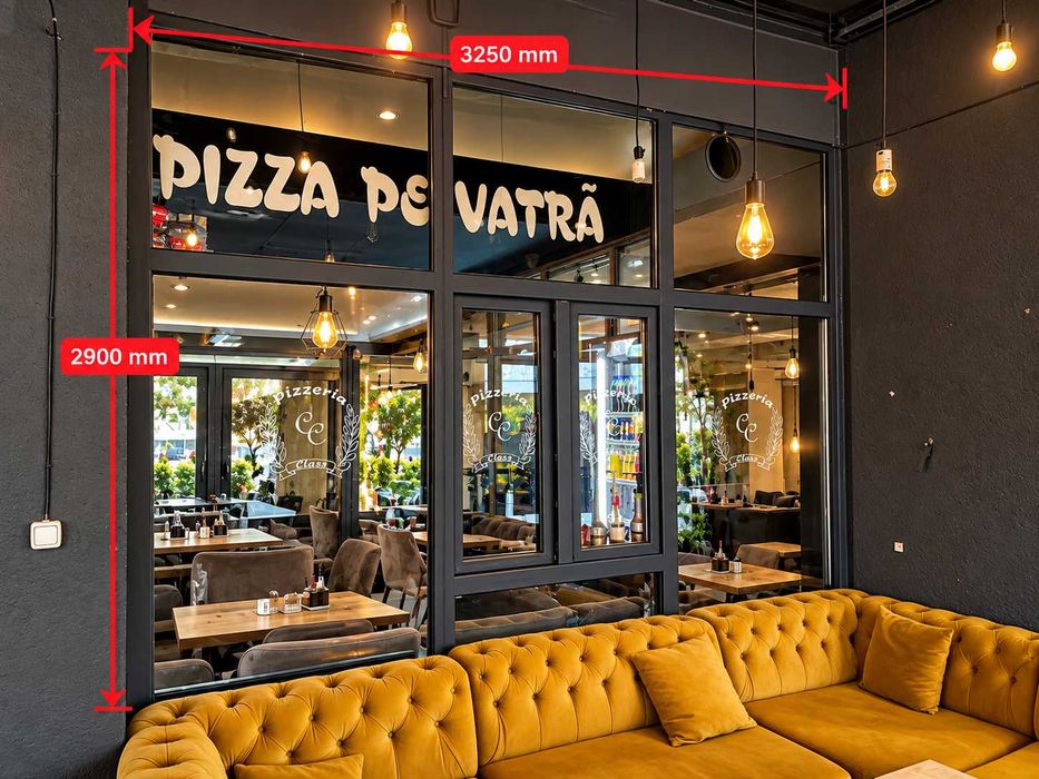 Geamuri termopan cu sticla + uși restaurant / vitrine mari cu deschidere – de la 2300 până la 5300 mm