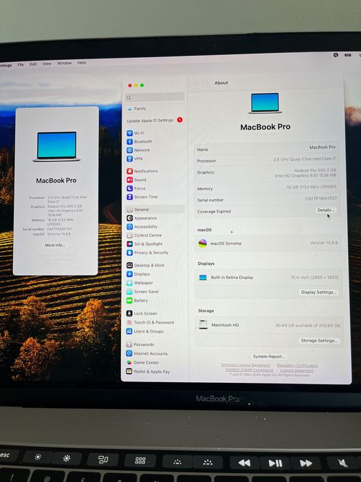 Лаптоп MacBook Pro 15", 2017, A1707