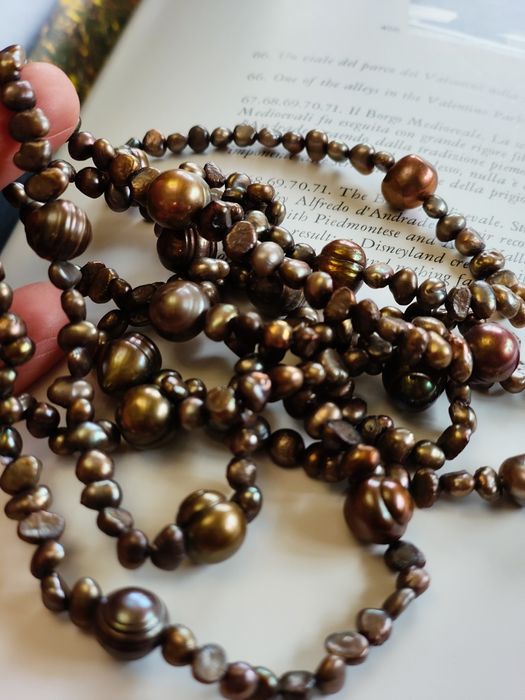 ДЪЛГО ретро колие / наниз от  истински барокови перли