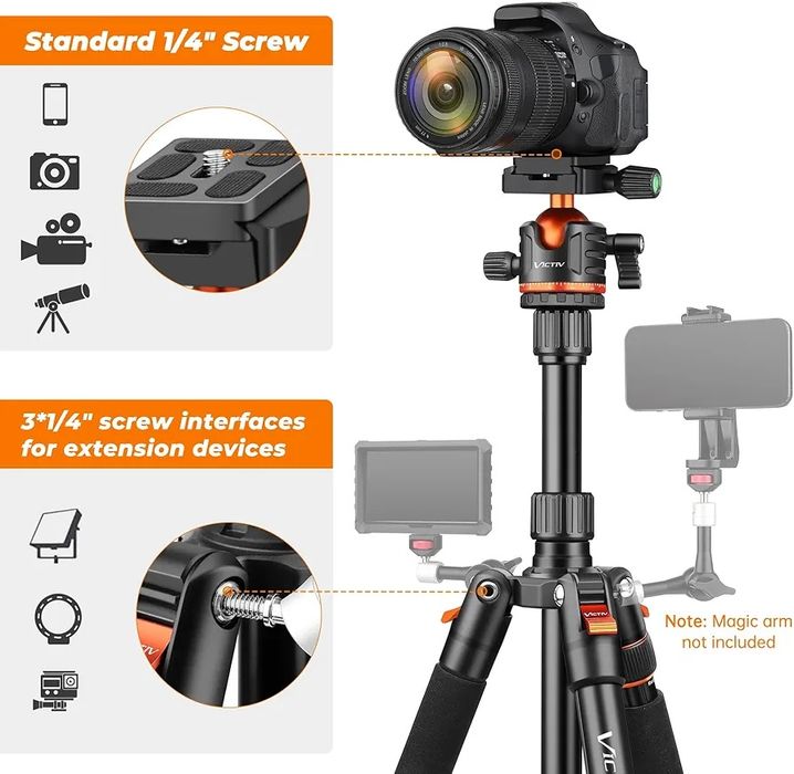 Статив за камера и смартфон Victiv 200 cm (2-в-1) статив и монопод