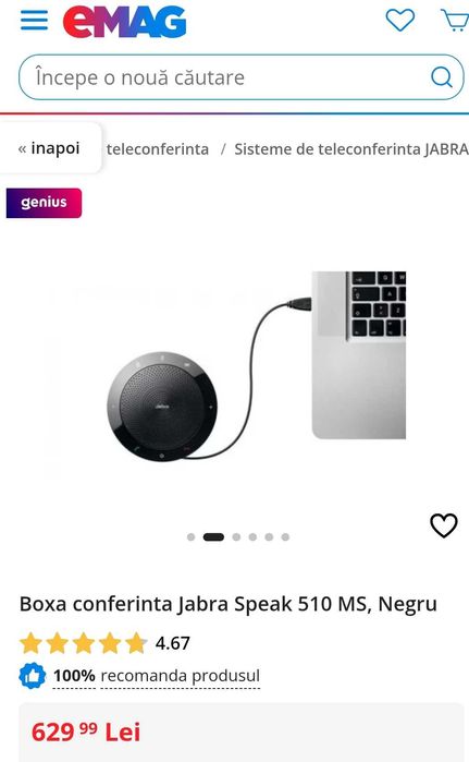 Boxa conferinta Jabra Speak 510 MS, Negru