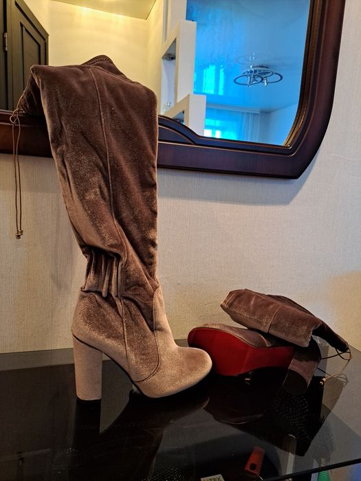 Сапоги велюровые