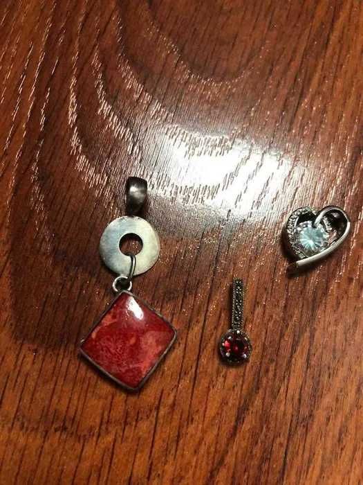 две сребърни висулки - корал, Сваровски