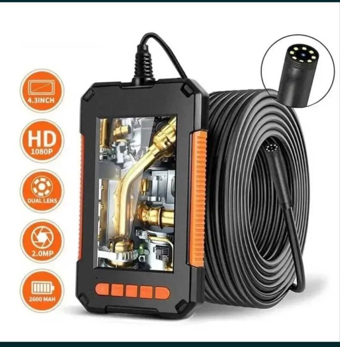 Професионален Ендоскоп Камера 4.3" дисплей с 5 метра кабел