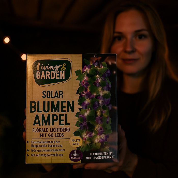 Соларна висяща саксия с цветя с лед осветление