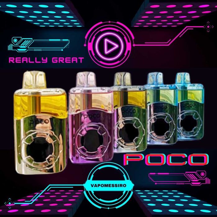 Vape POCO SC30000, recunoscute pentru finisajul lucios, gradientul de culoare și capacitatea mare.