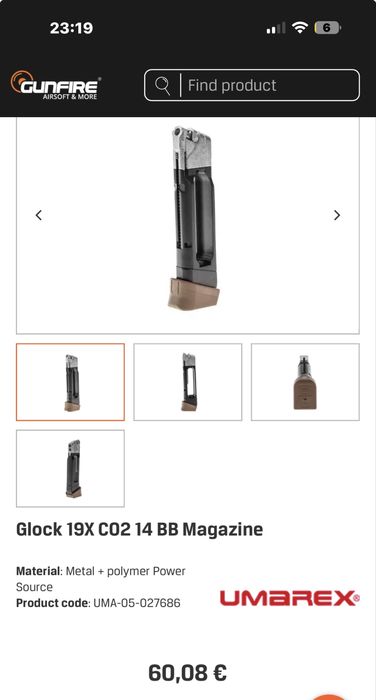 Еърсофт Пистолет Glock 19X coyote GBB