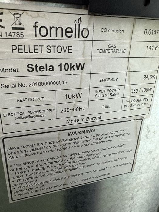 Soba pe peleti Stella 10 kw