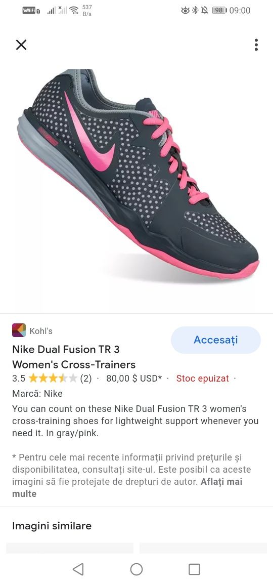 mobile foul Manners Oferta Nike Dual Fusion Df Tr 3 Dama noi Paleu • OLX.ro