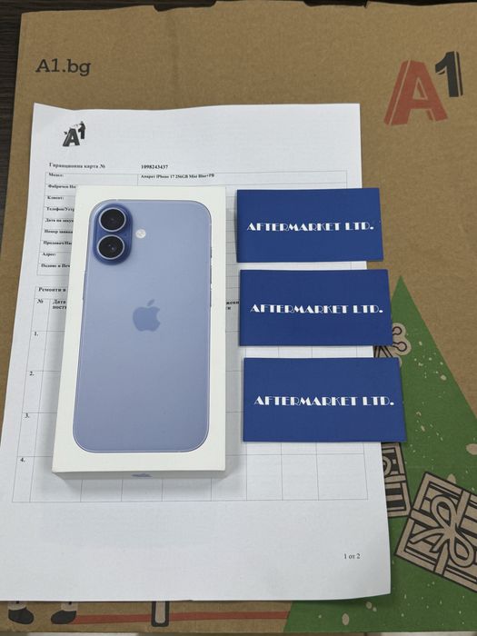 ЗАПЕЧАТАН 256GB iPhone 17 A1 Гаранция 2028 Blue