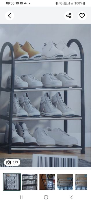 Raft pantofi cu 4 polite, metalic, dimensiuni în poze