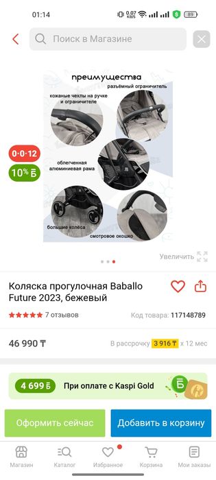 Коляска прогулочная Baballo Future 2023