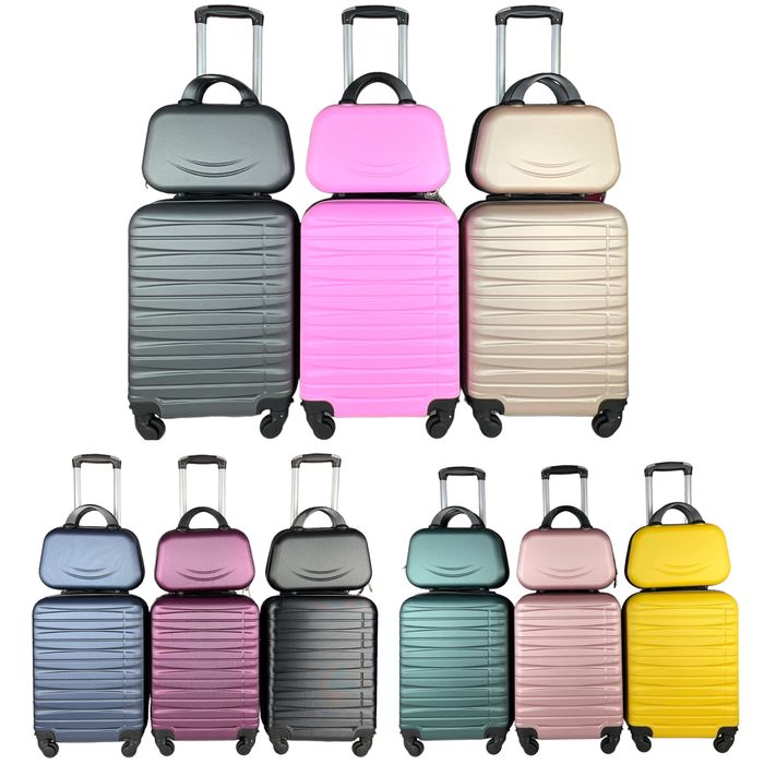 Куфар за ръчен багаж 55x37x22 см | Лек и здрав ABS с , 4 колела 360°