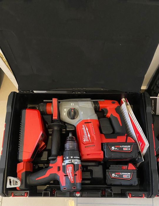 Milwaukee M18 set rotopercutor, flex, bormașină