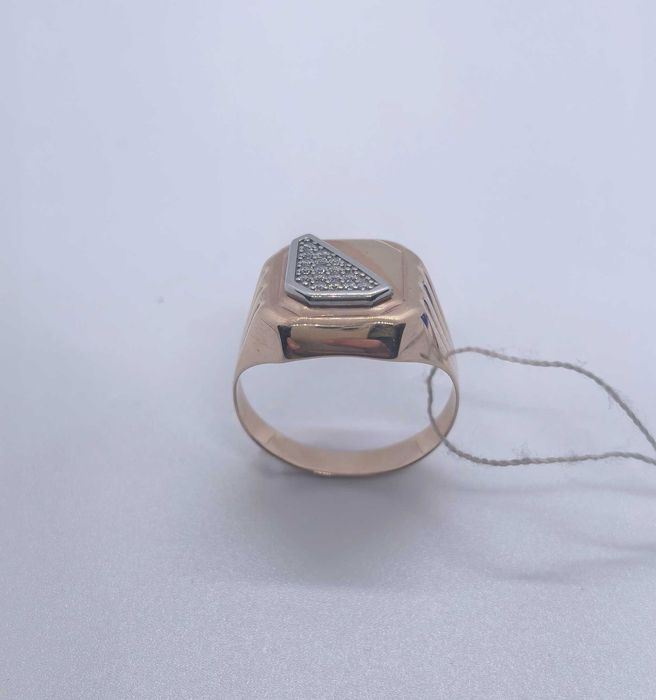 Мужское кольцо красное золото