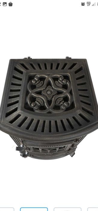 Soba fonta pe lemne tip semineu, cu plita de gatit, negru, 800 x 410 x 400 mm