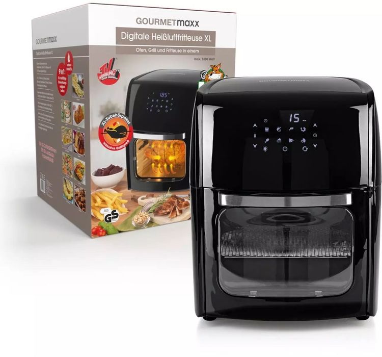 ЛИКВИДАЦИЯ !!!ТОП ОФЕРТА!!!GOURMETMAXX Дигитална фурна, фритюрник 3 в 1 XXL air fryer 1800 W,12литра