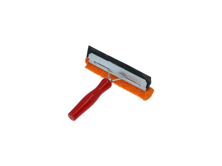 Racleta spalat geamuri auto Carpoint, cu burete din cauciuc natural si lamela pentru uscare, maner din lemn, latime 14,5 cm