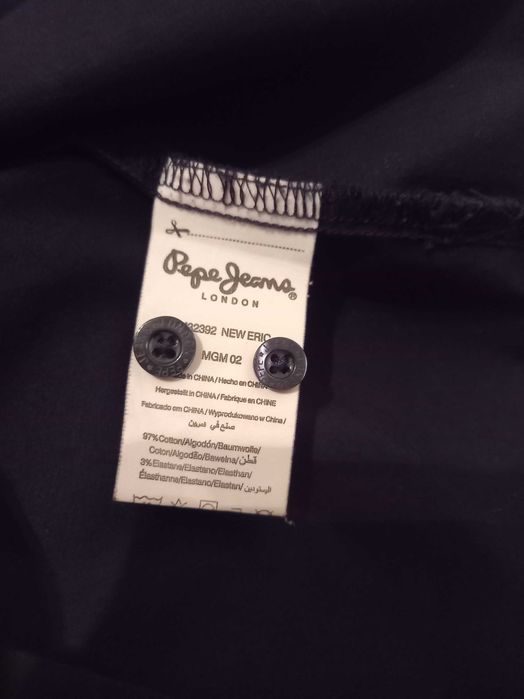 Cămașă originală Pepe Jeans, neagră,  mărimea L