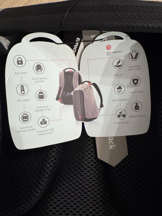 Rucsac XD Design Antifurt 16L, Laptop 15.6", Impermeabil, Gri - Nou