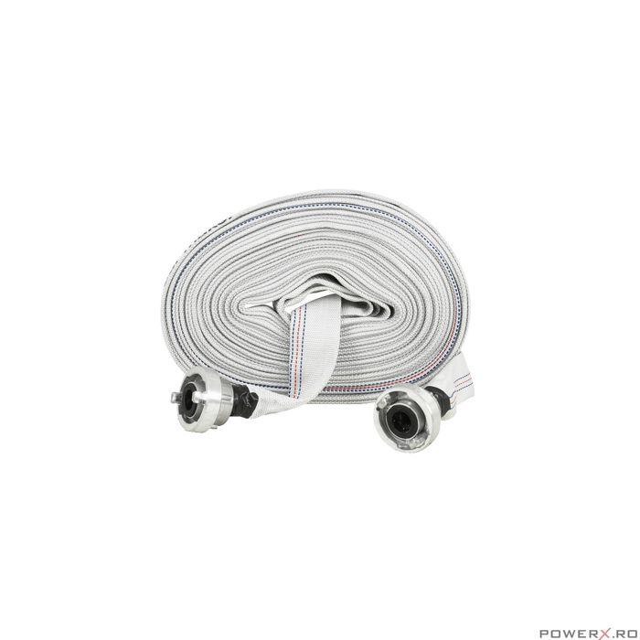 Furtun apa irigatii 1"20 metri, tip pompier 8 bari, cu cuple, Verke