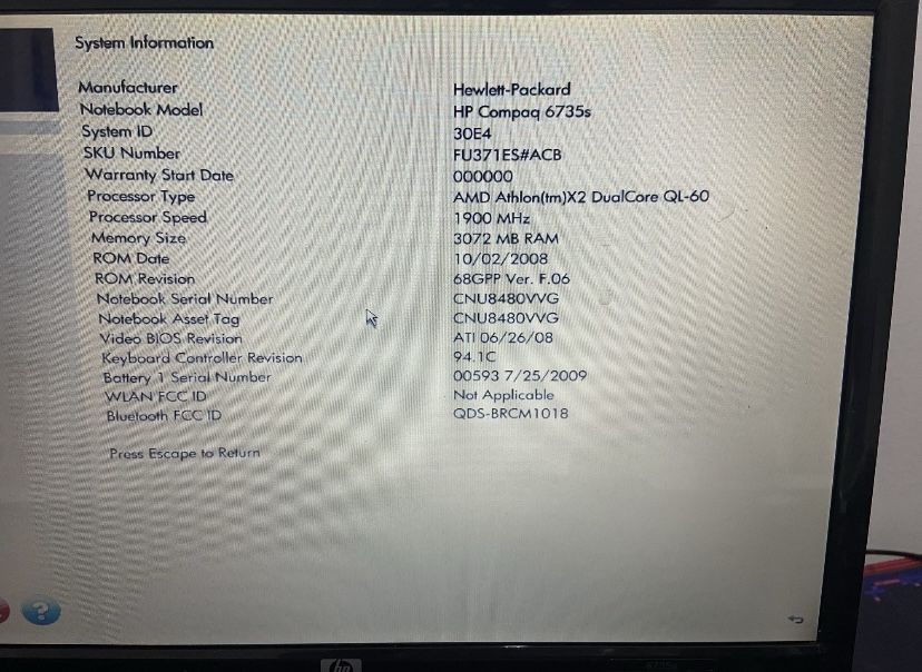 Продам ноутбук hp