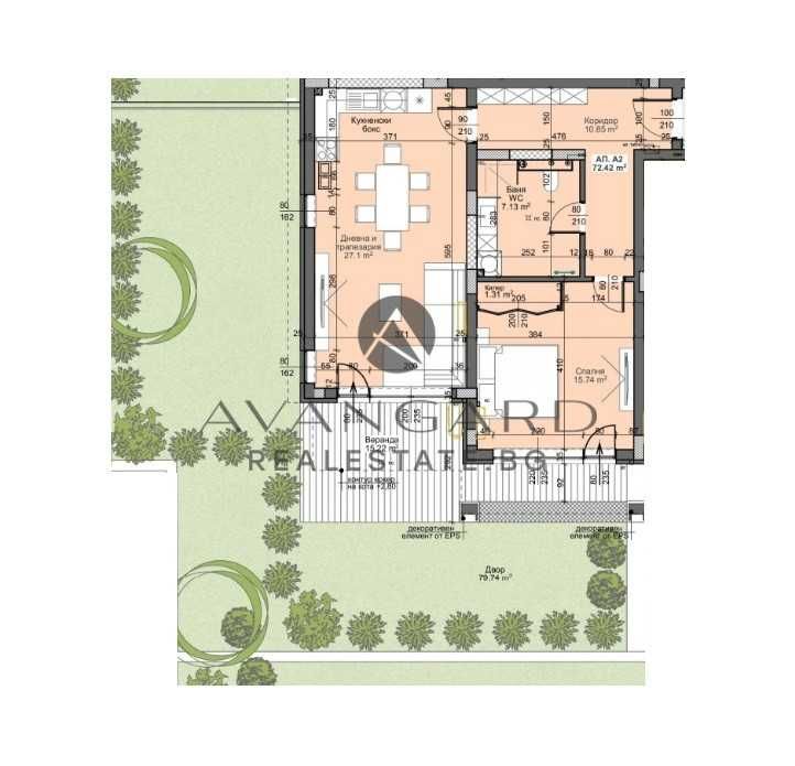 оф.21962 Двустаен с Двор Остромила